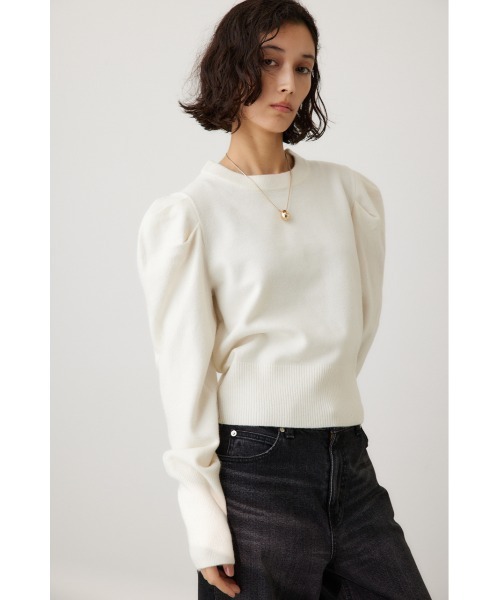 crie conforto（クリーコンフォルト）の「タックスリーブニット　長袖 / 冬服（ニット/セーター・レディース・オフホワイト/グレー/ブラック・FREE）」の13枚目の写真