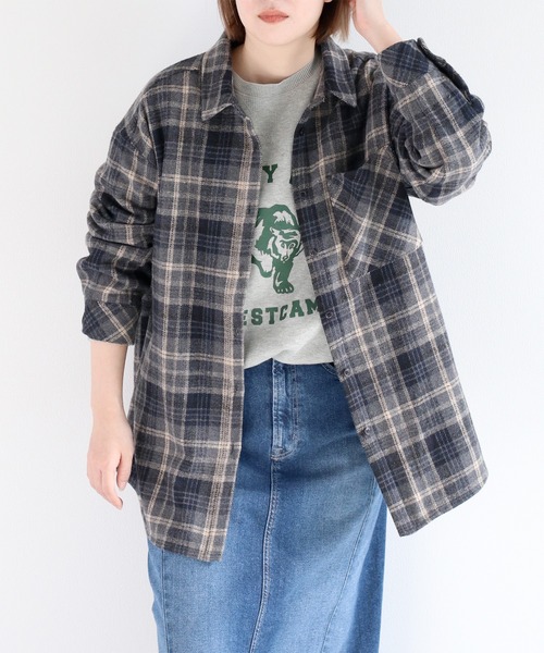 cepo(セポ)の「オーバーサイズチェックシャツ(シャツ/ブラウス・レディース・ブルー系その他/ブラック系その他/グレー系その他・M)」の19枚目の写真