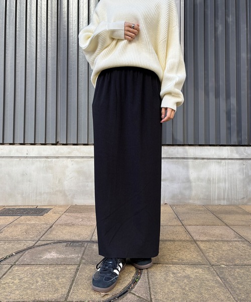 【ISOOK / アイスー】リブタイトロングスカート / リブニット ナロースカート カラースカート ZOZOTOWN限定（スカート）｜ISOOK（アイスー）