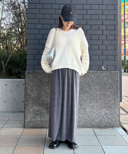 ISOOK（アイスー）の「【ISOOK / アイスー】リブタイトロングスカート / リブニット ナロースカート カラースカート  ZOZOTOWN限定（スカート・レディース・ブルー/チャコール/ブラック・FREE）」の11枚目の写真