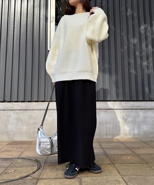 ISOOK（アイスー）の「【ISOOK / アイスー】リブタイトロングスカート / リブニット ナロースカート カラースカート  ZOZOTOWN限定（スカート・レディース・ブルー/チャコール/ブラック・FREE）」の20枚目の写真