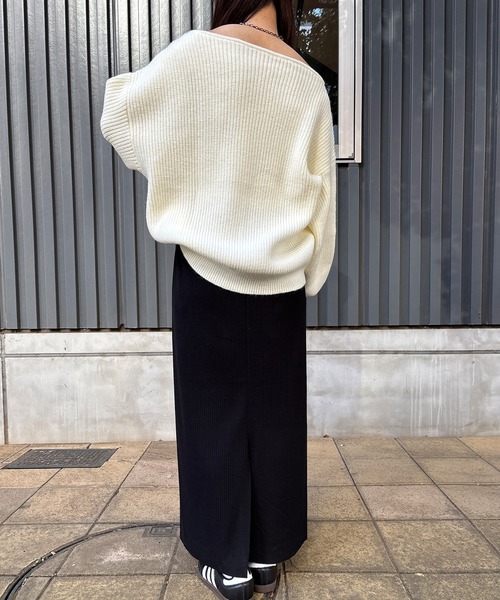 ISOOK（アイスー）の「【ISOOK / アイスー】リブタイトロングスカート / リブニット ナロースカート カラースカート  ZOZOTOWN限定（スカート・レディース・ブルー/チャコール/ブラック・FREE）」の16枚目の写真