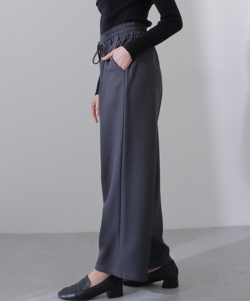 Lace Ladies（レースレディース）の「ソリッドカラー ハイウエスト ワイド ストレート イージー パンツ（スラックス・レディース・ベージュ/ダークグレー/ブラック/グレー・S/M/L）」の19枚目の写真