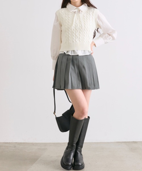 OLIVE des OLIVE（オリーブデオリーブ）の「プリーツミニスカート（スカート・レディース・チャコールグレー/ブラウン系その他/キャメル・FREE）」の12枚目の写真