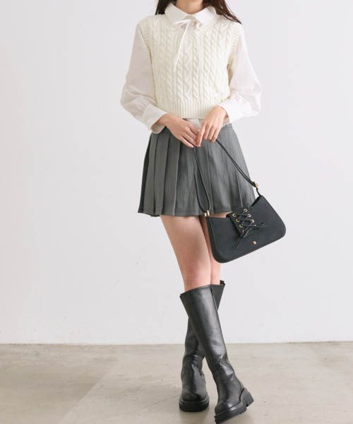 OLIVE des OLIVE（オリーブデオリーブ）の「プリーツミニスカート（スカート・レディース・チャコールグレー/ブラウン系その他/キャメル・FREE）」の13枚目の写真