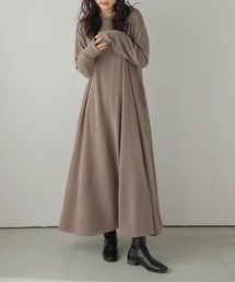 裏起毛 ロングフレアワンピース