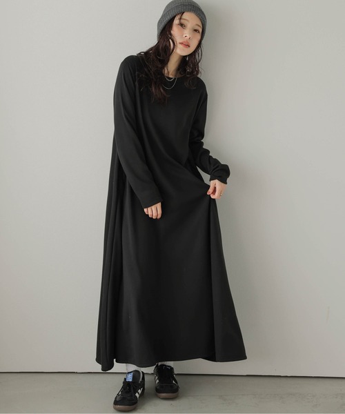 SUGAR BISKET(シュガービスケット)の「裏起毛 ロングフレアワンピース(ワンピース・レディース・ブラック/ブラウン/杢グレー/チャコール・フリー)」の22枚目の写真