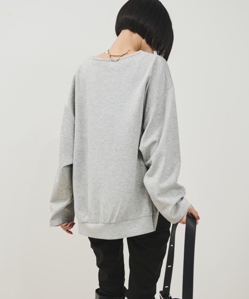 Shelly island(シェリーアイランド)の「ダンボールサイドZIPプルオーバー(Tシャツ/カットソー・レディース・ブラック/グレー/ホワイト・FREE)」の13枚目の写真