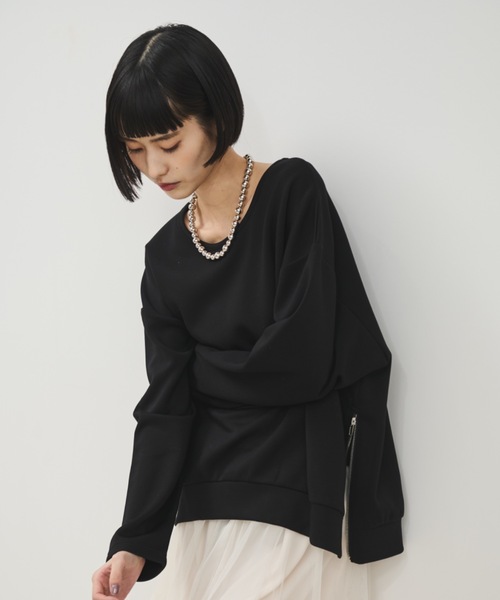 最終値下げ☆ルシェルブルー☆ダンボール素材　オーバーサイズジャケット　ネイビー EMMA CLOTHES（エマクローズ）の「TR綾ストレッチ オーバー