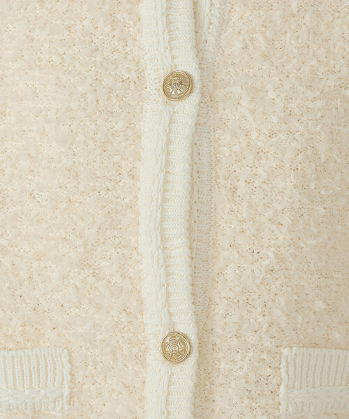 COMME CA ISM（コムサイズム）の「ツイード金ボタン ニットカーディガン（カーディガン/ボレロ・レディース・アイボリー/ブラック・FREE）」の5枚目の写真