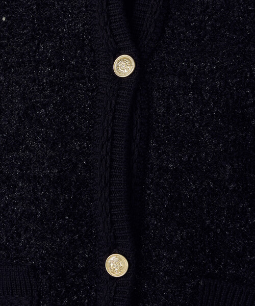 COMME CA ISM（コムサイズム）の「ツイード金ボタン ニットカーディガン（カーディガン/ボレロ・レディース・アイボリー/ブラック・FREE）」の6枚目の写真