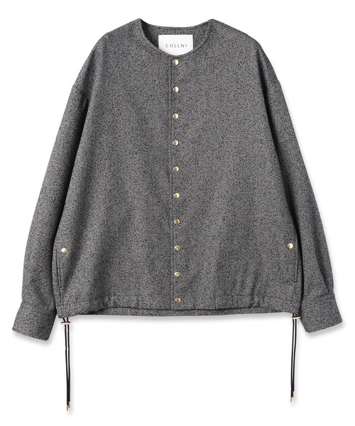 ジャケット・アウター Tweed Dot Button Collarless Jacket セール】Tweed Dot Button Collarless Jacket（ノーカラー