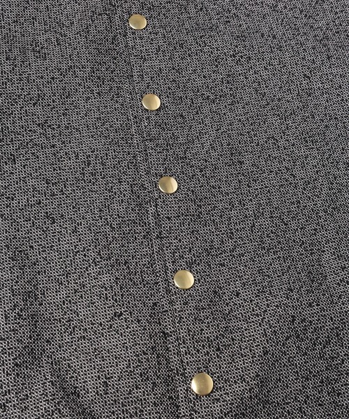 Tweed Dot Button Collarless Jacket