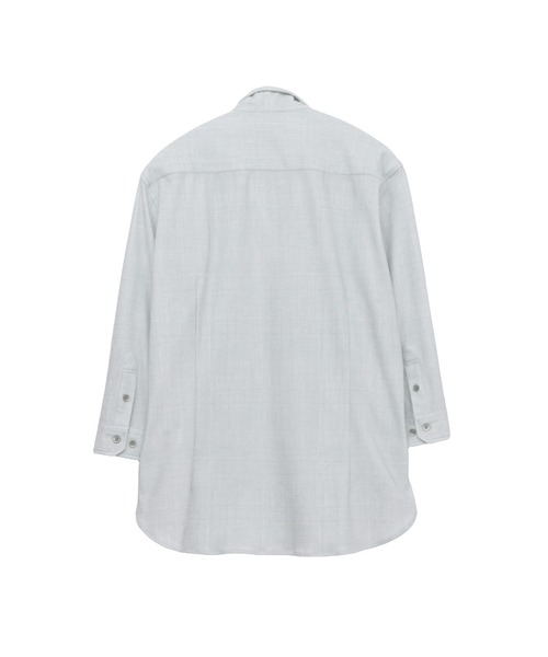 HIGH STREET（ハイストリート）の「HIGH STREET∴メランジプリントオブロング７分袖シャツ（シャツ/ブラウス・メンズ・ブルー系2/レッド/グレー・M/L/LL/S）」の4枚目の写真