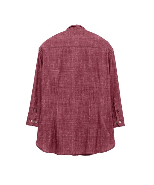 HIGH STREET（ハイストリート）の「HIGH STREET∴メランジプリントオブロング７分袖シャツ（シャツ/ブラウス・メンズ・ブルー系2/レッド/グレー・M/L/LL/S）」の6枚目の写真