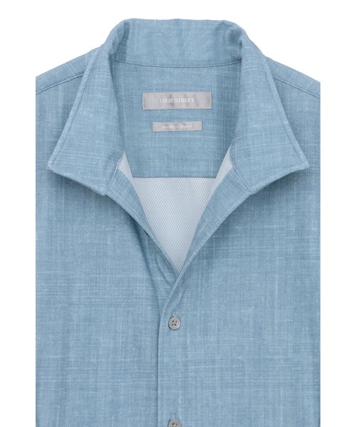 HIGH STREET（ハイストリート）の「HIGH STREET∴メランジプリントオブロング７分袖シャツ（シャツ/ブラウス・メンズ・ブルー系2/レッド/グレー・M/L/LL/S）」の9枚目の写真