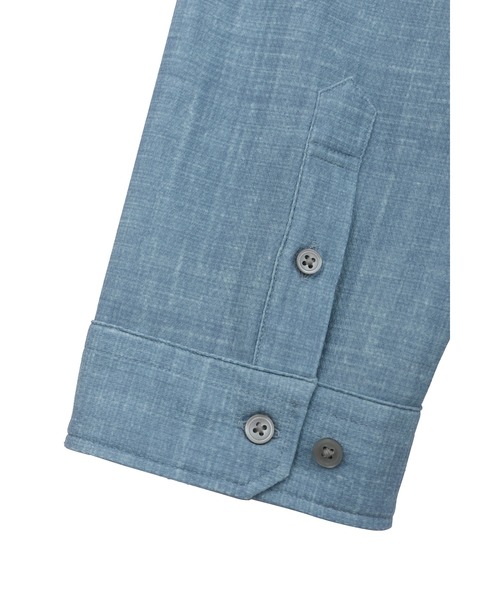 HIGH STREET（ハイストリート）の「HIGH STREET∴メランジプリントオブロング７分袖シャツ（シャツ/ブラウス・メンズ・ブルー系2/レッド/グレー・M/L/LL/S）」の11枚目の写真