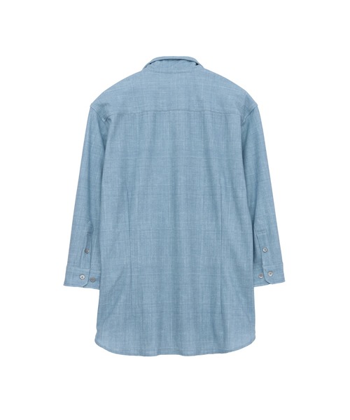 HIGH STREET（ハイストリート）の「HIGH STREET∴メランジプリントオブロング７分袖シャツ（シャツ/ブラウス・メンズ・ブルー系2/レッド/グレー・M/L/LL/S）」の8枚目の写真