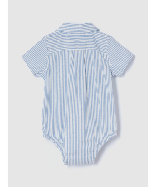 GAP（ギャップ）の「カラーブロック オックスフォード ボディスーツ (ベビー)（ロンパース・キッズ・ブルー・80ｃｍ/70cm/50cm/60cm/90cm）」の2枚目の写真