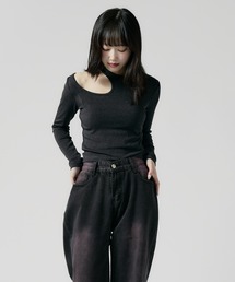 Chick（チック）の「one-shoulder cut and sewn / ワンショルダー風 カットソー（Tシャツ/カットソー）」