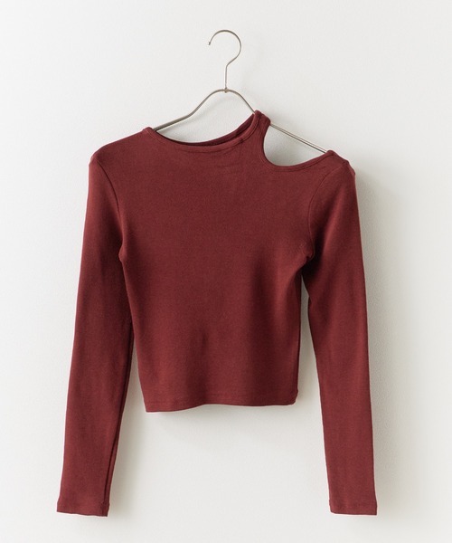 Chick(チック)の「one-shoulder cut and sewn / ワンショルダー風 カットソー(Tシャツ/カットソー・レディース・ホワイト/グレー/ブラック/レッド・FREE)」の20枚目の写真