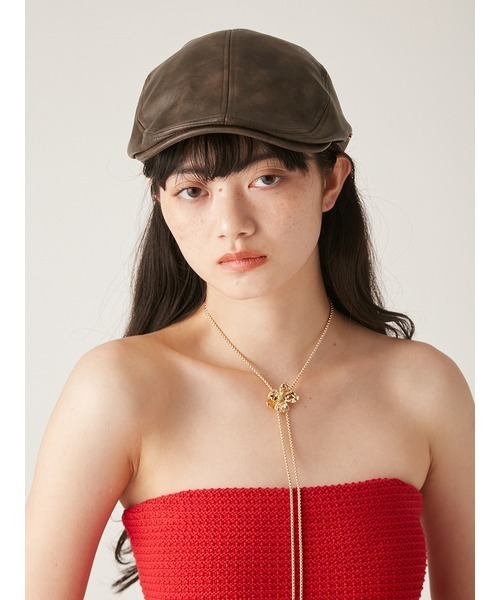 LILY BROWN（リリーブラウン）の「ハンチング（ハンチング/ベレー帽・レディース・ブラウン/ホワイト/ブラック・FREE）」の6枚目の写真