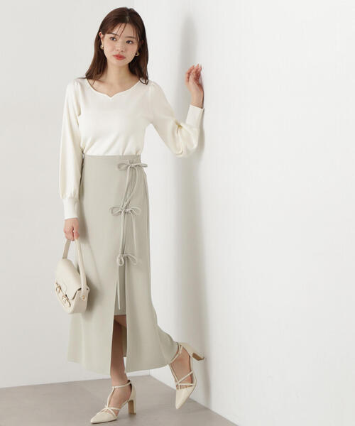 PROPORTION BODY DRESSING(プロポーションボディドレッシング)の「ハートネック総針ニット / 1215170201(ニット/セーター・レディース・ライトグリーン/ピンク/ホワイト系その他・MEDIUM/SMALL)」の6枚目の写真