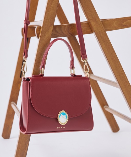 PAUL & JOE ACCESSOIRES(ポールアンドジョーアクセソワ)の「PAUL & JOE ACCESSOIRES (ポール&ジョーアクセソワ) 2WAYハンドバッグ PJA-B1176 キャットブローチ(ハンドバッグ・レディース・ブラック/グリーン/レッド・FREE)」の3枚目の写真