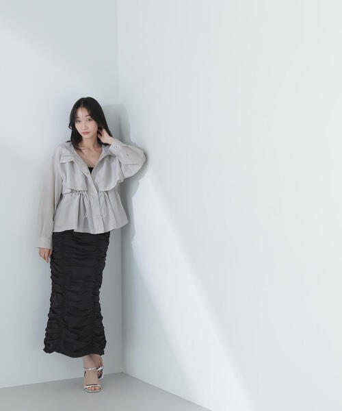 NATURAL BEAUTY BASIC(ナチュラルビューティーベーシック)の「◇フーディードロストブルゾン(ブルゾン・レディース・ベージュ/ブラック/オフホワイト・MEDIUM/SMALL)」の14枚目の写真