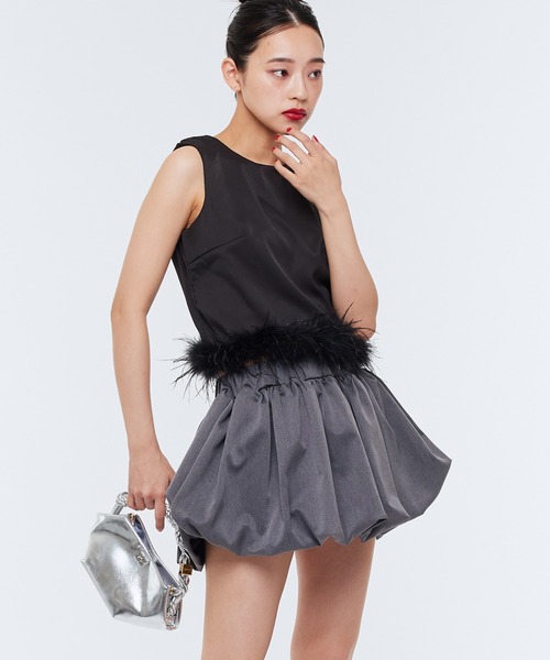 Narcissus(ナルシス)の「【Narcissus】バルーンミニスカート(スカート・レディース・グレー/ブラック・FREE)」の1枚目の写真