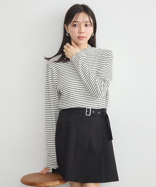 earth music&ecology(アースミュージックアンドエコロジー)の「ランダムチェーンリブハイネックプルオーバー(Tシャツ/カットソー・レディース・アイボリー/サックスブルー/ブラック/イエロー/その他7・S/M)」の12枚目の写真