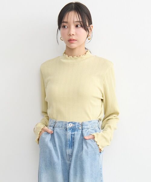 earth music&ecology(アースミュージックアンドエコロジー)の「ランダムチェーンリブハイネックプルオーバー(Tシャツ/カットソー・レディース・アイボリー/サックスブルー/ブラック/イエロー/その他7・S/M)」の13枚目の写真