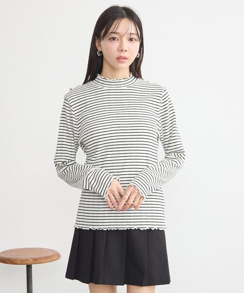 earth music&ecology(アースミュージックアンドエコロジー)の「ランダムチェーンリブハイネックプルオーバー(Tシャツ/カットソー・レディース・アイボリー/サックスブルー/ブラック/イエロー/その他7・S/M)」の17枚目の写真