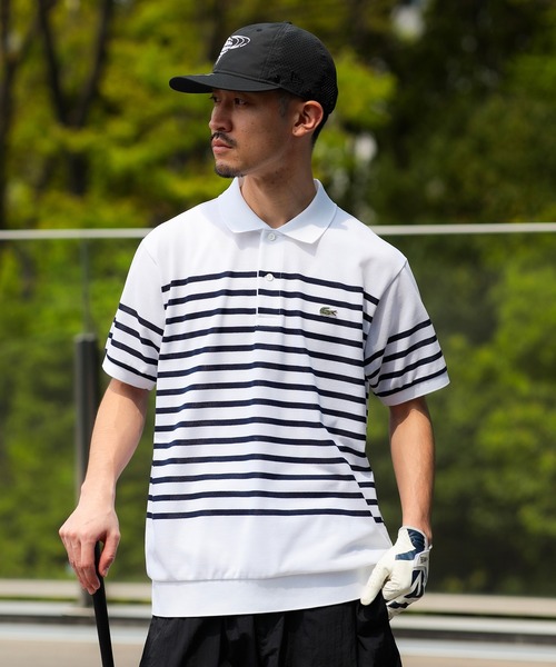 ビームスゴルフ【別注】LACOSTE / 鹿の子 ボーダー ポロシャツ BEAMS GOLF（ビームスゴルフ）の「〈MEN〉【別注】LACOSTE / 鹿の子