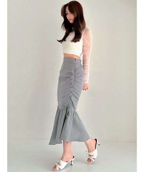 RESEXXY（リゼクシー）の「サイドギャザーマーメイドスカート（スカート・レディース・ミント/その他1/アイボリー・FREE）」の12枚目の写真