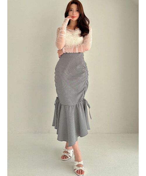 RESEXXY（リゼクシー）の「サイドギャザーマーメイドスカート（スカート・レディース・ミント/その他1/アイボリー・FREE）」の13枚目の写真