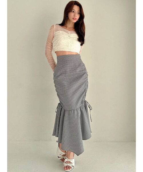 RESEXXY（リゼクシー）の「サイドギャザーマーメイドスカート（スカート・レディース・ミント/その他1/アイボリー・FREE）」の14枚目の写真