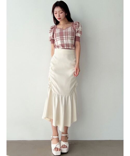 RESEXXY（リゼクシー）の「サイドギャザーマーメイドスカート（スカート・レディース・ミント/その他1/アイボリー・FREE）」の15枚目の写真