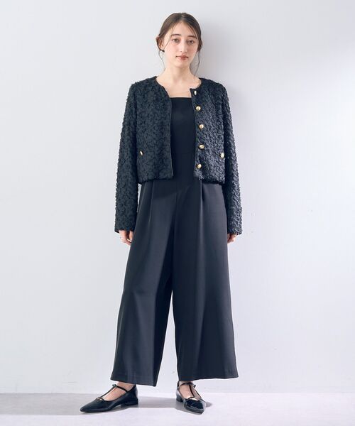 YECCA VECCA（イェッカヴェッカ）の「キャミオールインワン（サロペット/オーバーオール・レディース・ブラック/グレイッシュベージュ・FREE）」の4枚目の写真