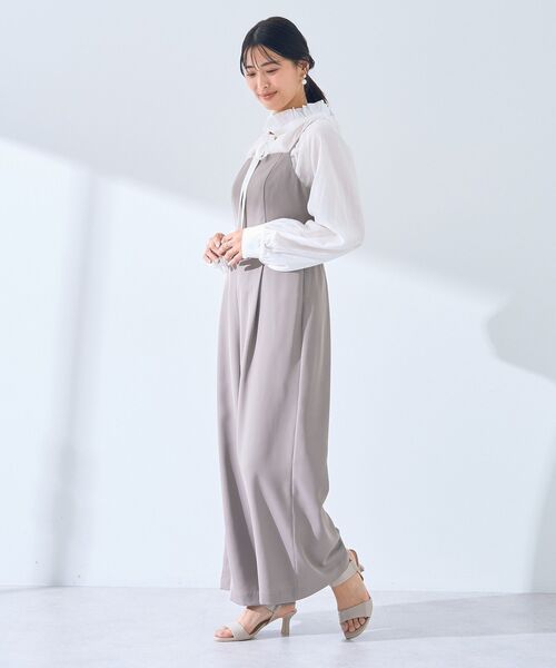 YECCA VECCA（イェッカヴェッカ）の「キャミオールインワン（サロペット/オーバーオール・レディース・ブラック/グレイッシュベージュ・FREE）」の6枚目の写真