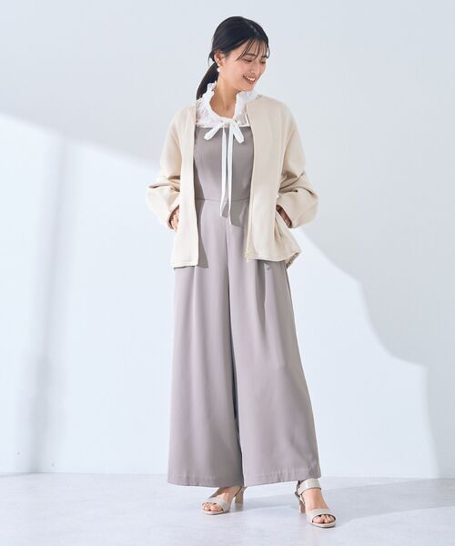 YECCA VECCA（イェッカヴェッカ）の「キャミオールインワン（サロペット/オーバーオール・レディース・ブラック/グレイッシュベージュ・FREE）」の9枚目の写真