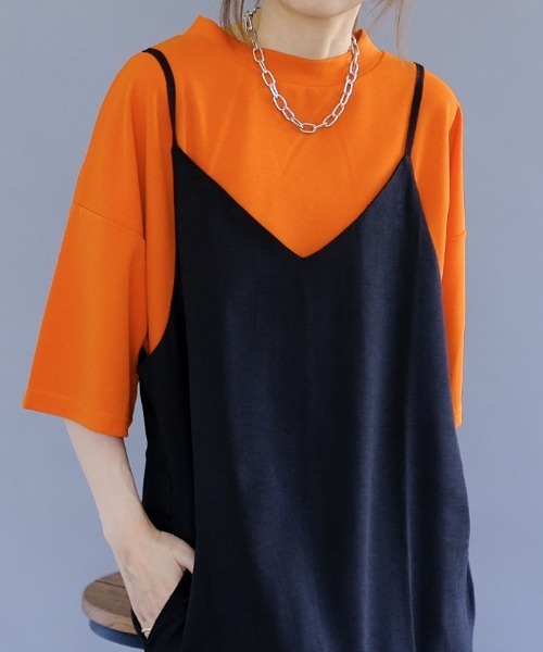 aquagarage(アクアガレージ)の「梨地ボトルネックプルオーバー(Tシャツ/カットソー・レディース・ブラック/アイボリー/ベージュ/オレンジ・L/M)」の4枚目の写真