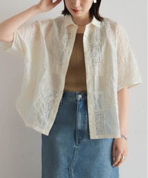 NOMBRE IMPAIR | 【予約】テンセル刺繍　衿付キショートシャツ(シャツ/ブラウス)