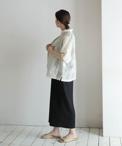 テンセル刺繍 衿付きショートシャツ | NOMBRE IMPAIR