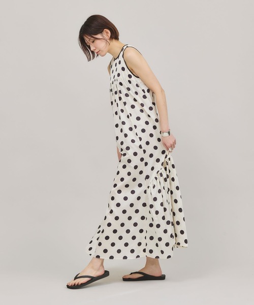 Curensology(カレンソロジー)の「Curensology(カレンソロジー)/<C.S.G>サテンドットワンピース(ワンピース・レディース・ブラック/ホワイト・FREE)」の4枚目の写真