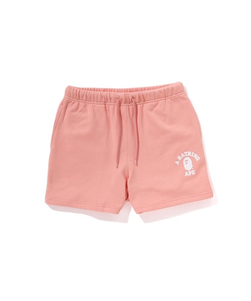 A BATHING APE(アベイシングエイプ)の「COLLEGE SWEAT SHORTS(スウェットパンツ・レディース・ピンク/イエロー・SMALL/MEDIUM)」の2枚目の写真