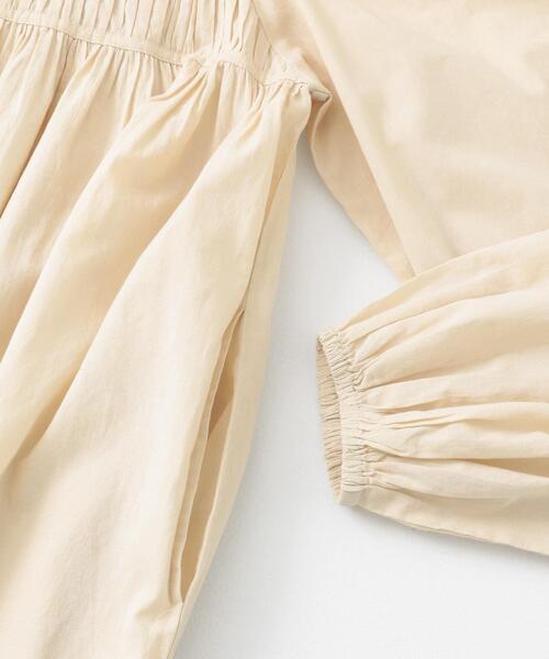 セール】コットンギャザーチュニックブラウスミニワンピース