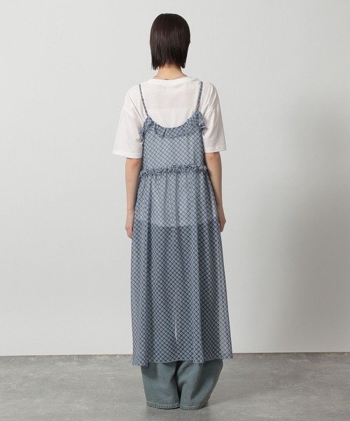 LAKOLE（ラコレ）の「シアーチェックフリルワンピース / 322160（ワンピース・レディース・ブルー/チャコールグレー/ベージュ・FREE）」の6枚目の写真