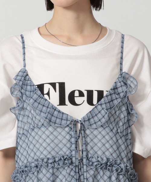 LAKOLE（ラコレ）の「シアーチェックフリルワンピース / 322160（ワンピース・レディース・ブルー/チャコールグレー/ベージュ・FREE）」の7枚目の写真