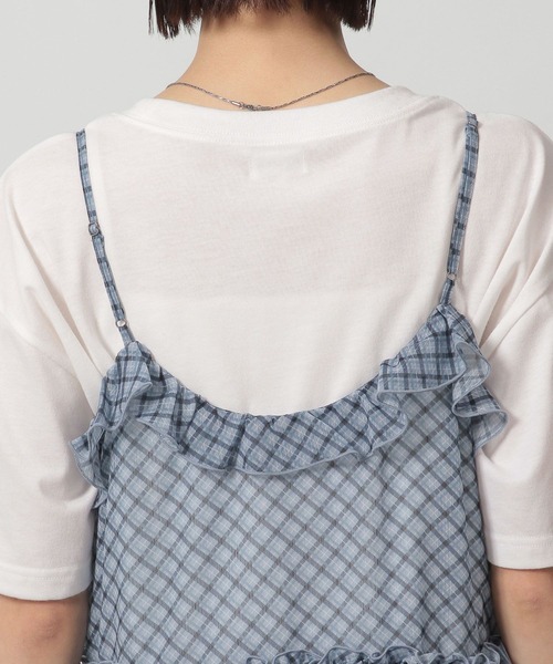 LAKOLE（ラコレ）の「シアーチェックフリルワンピース / 322160（ワンピース・レディース・ブルー/チャコールグレー/ベージュ・FREE）」の10枚目の写真